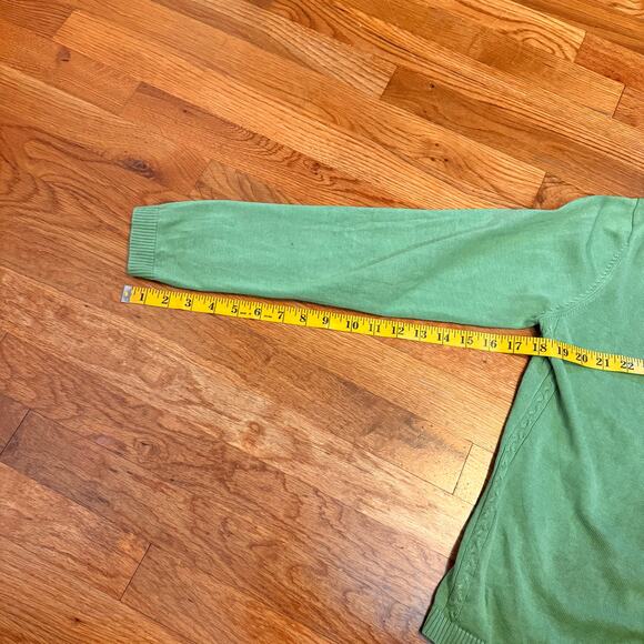 Brooks Brothers Women’s XL Silk Cotton Green Button Long Sleeve Cardigan Preppy - Picture 8 of 10